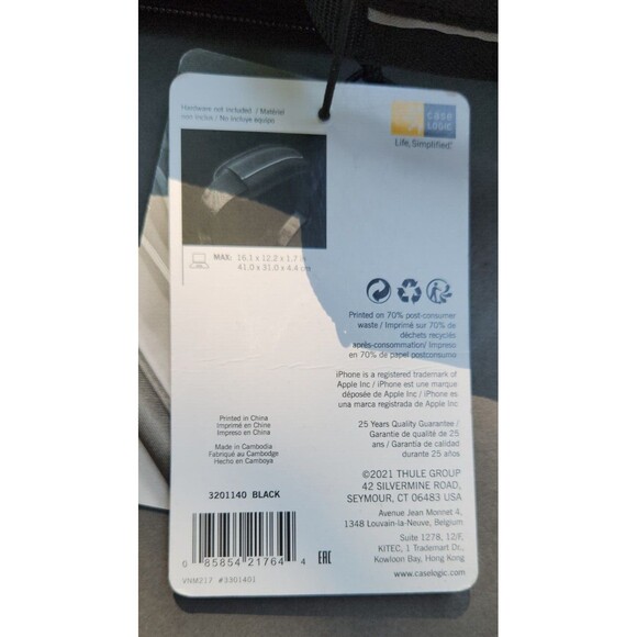 Case Logic 3201140 VNM-217 17" Notebook Carrying Case Messenger Bag Nylon BLACK - Picture 13 of 16